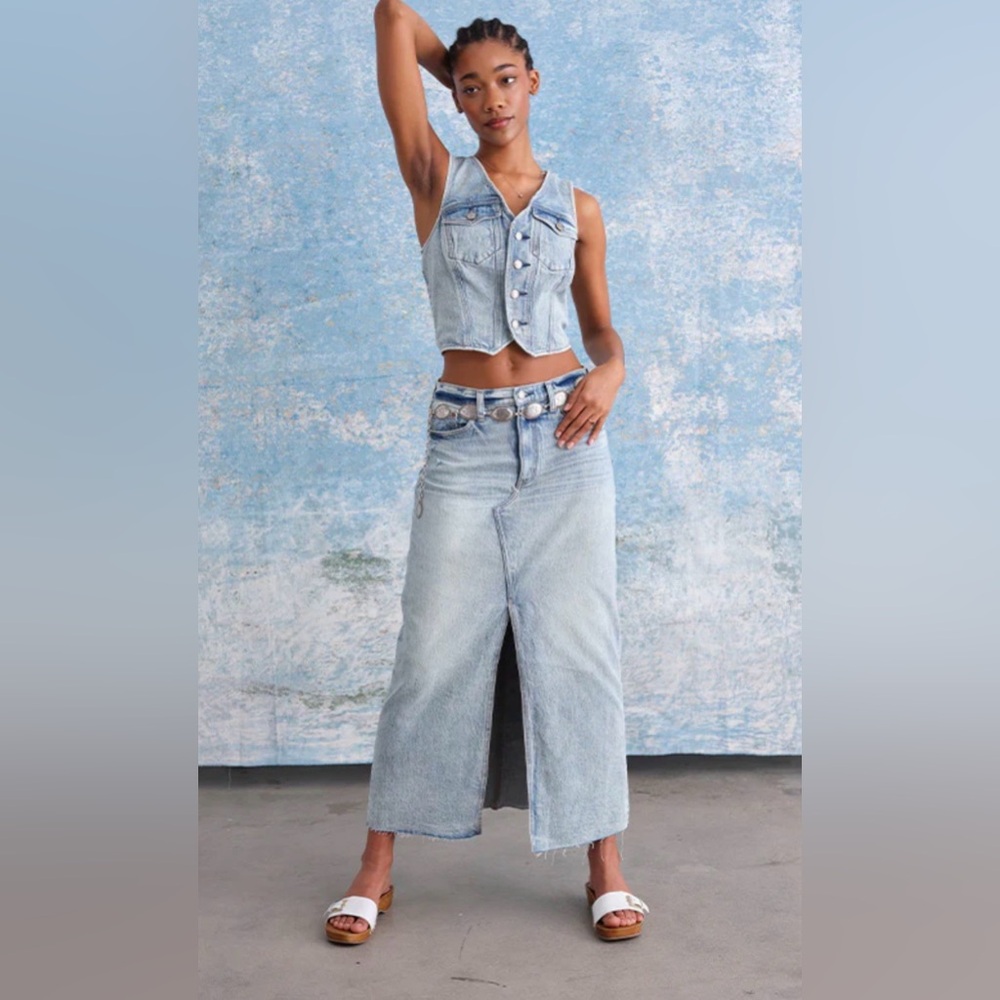 DAZE Girl Next Door Midi Skirt Organic Cotton , size 26 - Picture 2 of 9